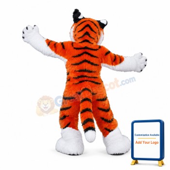 Tiger Long Fur Mascot Adult Costume