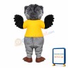 Grey Owl Long Wool Mascot Adult Costume
