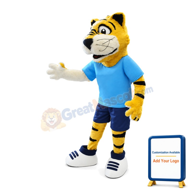 Sport Yellow Tiger Mascot Adult Costume