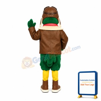 Green Bird The Pilot Mascot Adult Costume