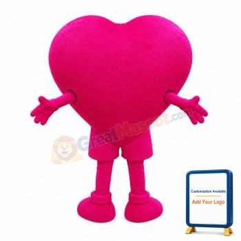 Deluxe Cartoon Pink Heart Mascot Costume