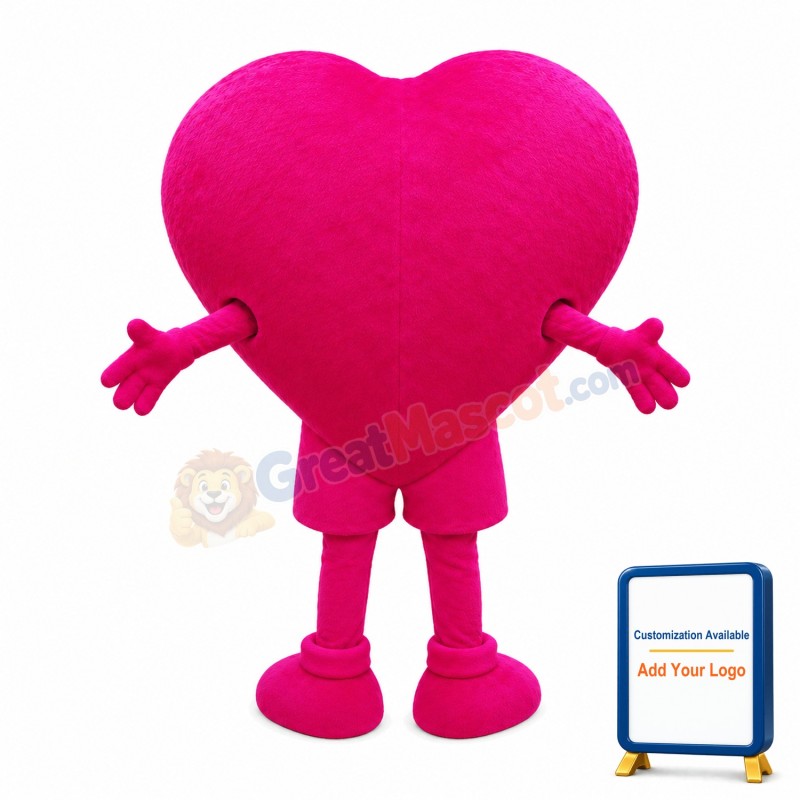Deluxe Cartoon Pink Heart Mascot Costume