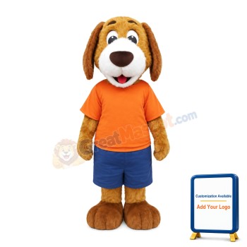 Lovely Plush Golden Dog Mascot Costume