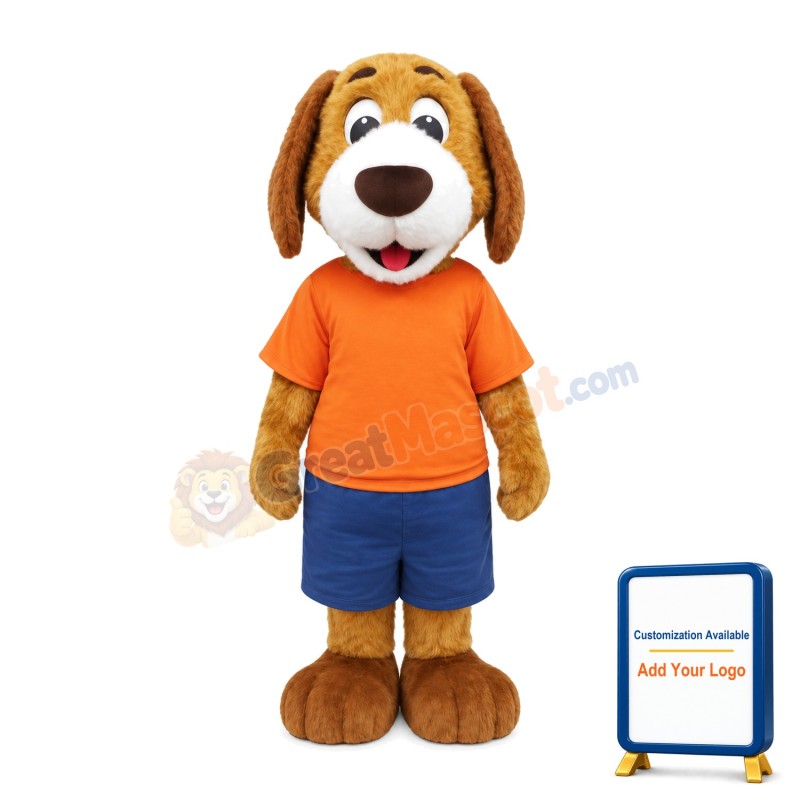 Lovely Plush Golden Dog Mascot Costume
