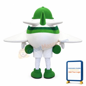 Lightweight Cartoon Green Airplane Mascot Costume