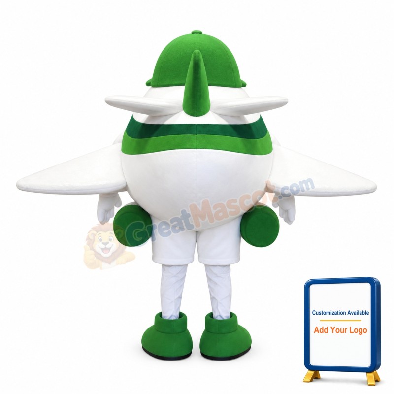 Lightweight Cartoon Green Airplane Mascot Costume