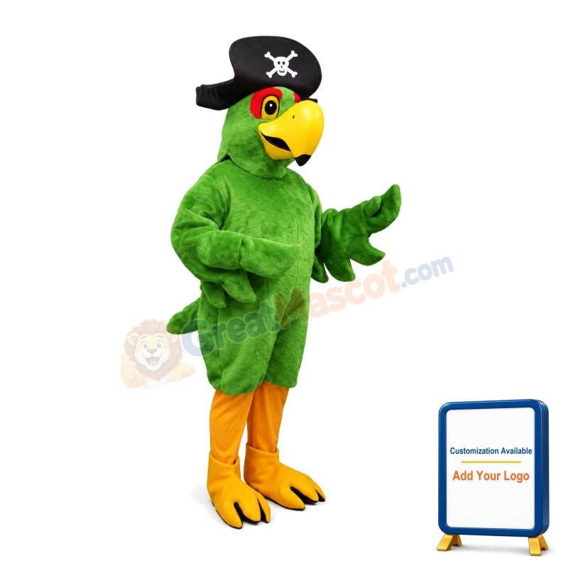 Green Pirate Parrot Mascot Adult Costume