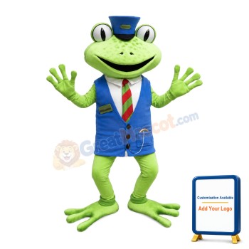 Green Frog Lobby Manager Mascot Adult Costume