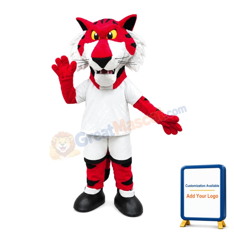 Sport Red Tiger Mascot Adult Costume