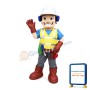 Smiling Repairman With Tools Mascot Costume