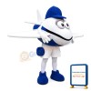 Lightweight Cartoon Blue Airplane Mascot Costume