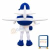 Lightweight Cartoon Blue Airplane Mascot Costume