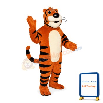 Friendly Male Tiger Mascot Adult Costume