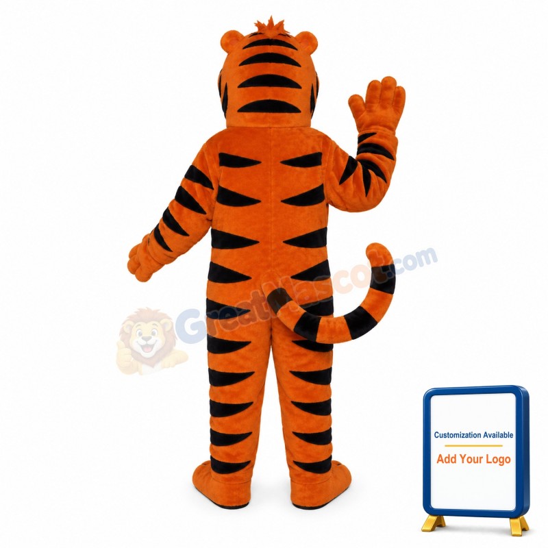 Friendly Male Tiger Mascot Adult Costume