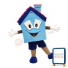 Adult Cartoon Blue House Lightweight Mascot Costume