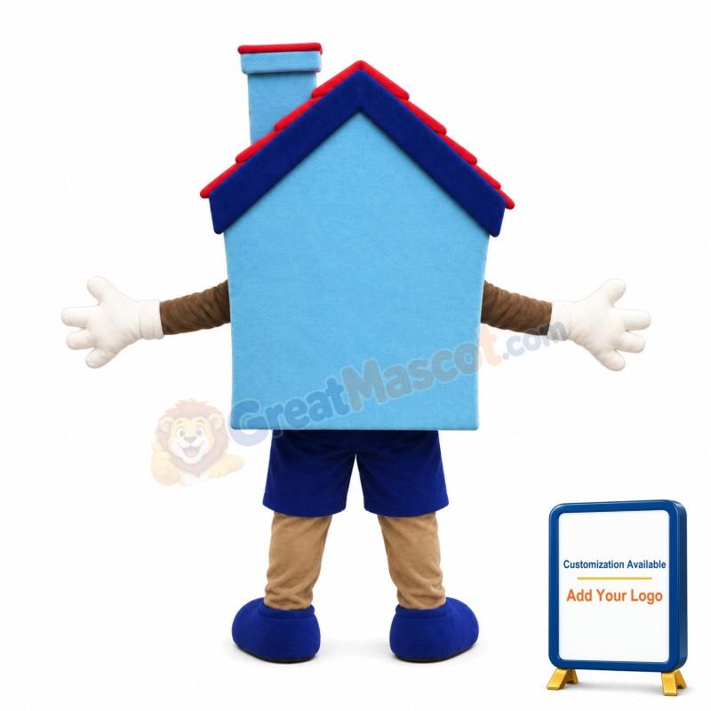 Adult Cartoon Blue House Lightweight Mascot Costume