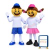 Polite Cartoon Tennis Boy And Tennis Girl Mascot Adult Costume