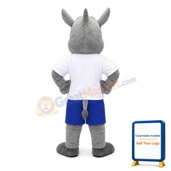 Sport Gray Rhino Mascot Costume