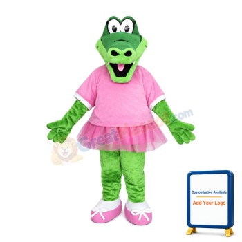 Green Crocodile Sports School Mascot Costume