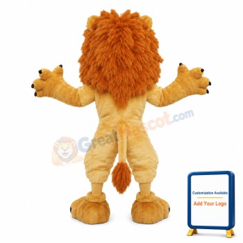 Friendly Plush Golden Lion Mascot Adult Costume
