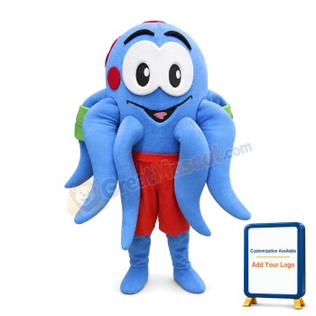 Lovely Cartoon Blue Octopus Mascot Costume