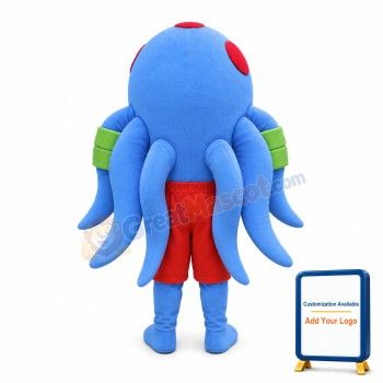 Lovely Cartoon Blue Octopus Mascot Costume