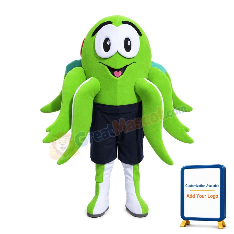 Lovely Cartoon Green Octopus Mascot Costume