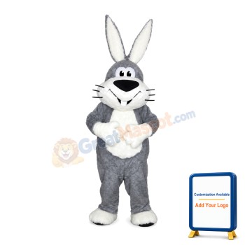 Lovely Plush Grey Bunny Mascot Costume
