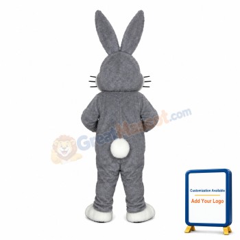 Lovely Plush Grey Bunny Mascot Costume