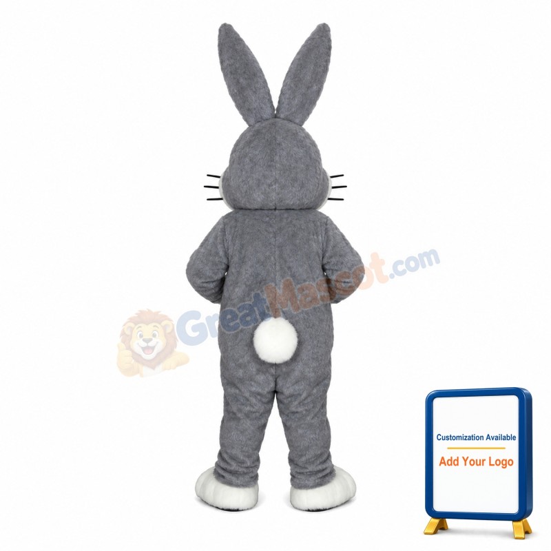 Lovely Plush Grey Bunny Mascot Costume