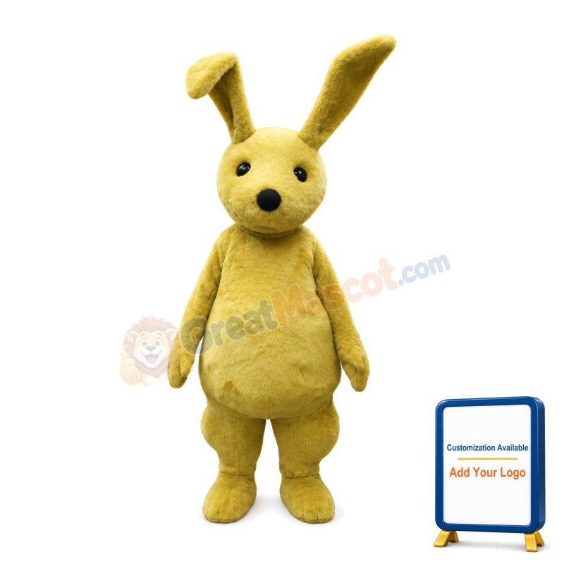 Lovely Plush Golden Bunny Mascot Costume