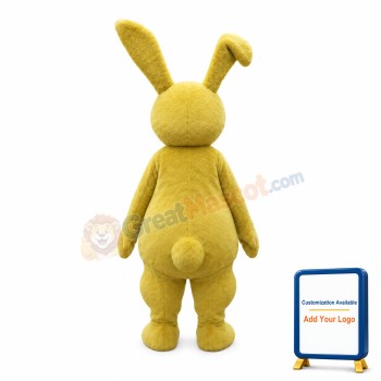 Lovely Plush Golden Bunny Mascot Costume