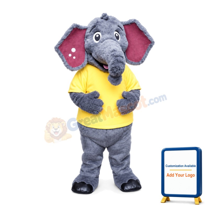 Lovely Plush Grey Elephant Mascot Costume