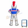 Cartoon Spartan Silver Knight Mascot Costume