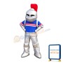 Cartoon Spartan Silver Knight Mascot Costume