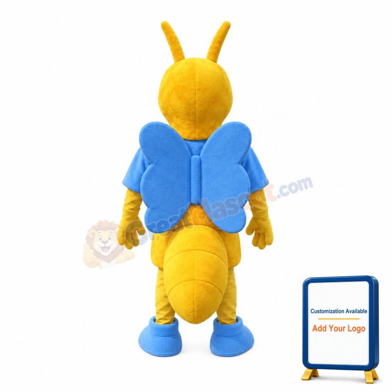 Adult Size Blue Wing Bee Mascot Costume