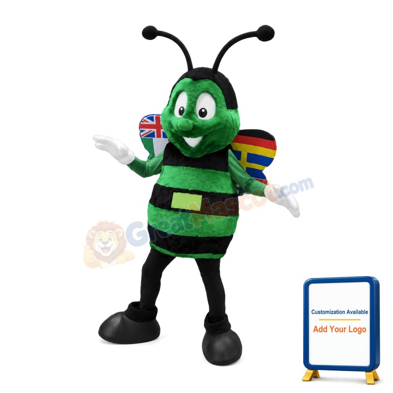 American Green Honeybee Mascot Costume