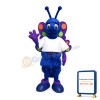 Friendly Blue Butterfly Mascot Costume