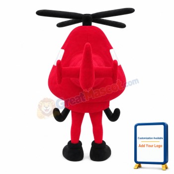Cartoon Red Helicopter Lightweight Mascot Costume