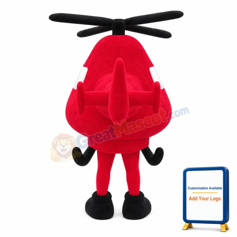 Cartoon Red Helicopter Lightweight Mascot Costume