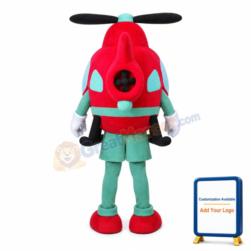 Cute Cartoon Small Red Helicopter Lightweight Mascot Costume