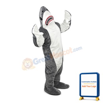 Fierce Grey Shark Mascot Adult Costume