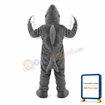 Fierce Grey Shark Mascot Adult Costume