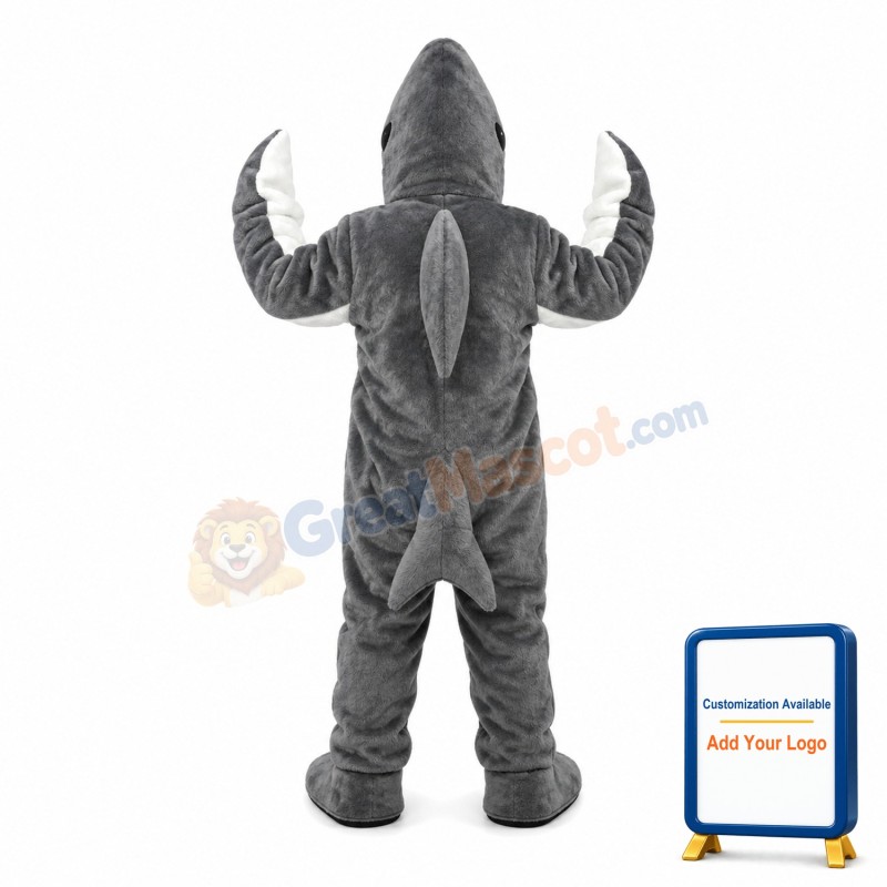 Fierce Grey Shark Mascot Adult Costume
