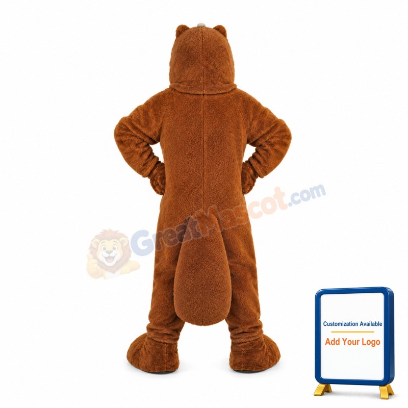 Lovely Plush Brown Beaver Mascot Adult Costume