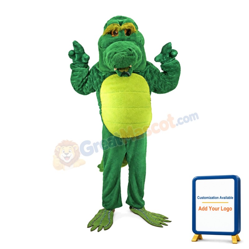 Plush Green Crocodile Mascot Adult Costume