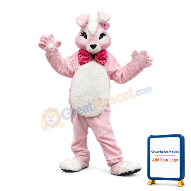 Pink Plush Bunny Mascot Adult Costume