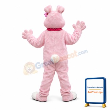 Pink Plush Bunny Mascot Adult Costume
