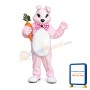 Pink Plush Bunny Mascot Adult Costume With Carrot