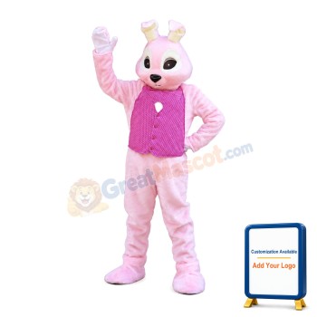Pink Easter Bunny Mascot Adult Costume